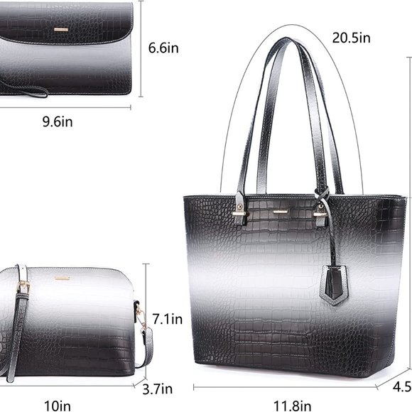 New Handbags for Women Shoulder Bags Tote Satchel Hobo 3pcs Purse Set - Picture 2 of 9